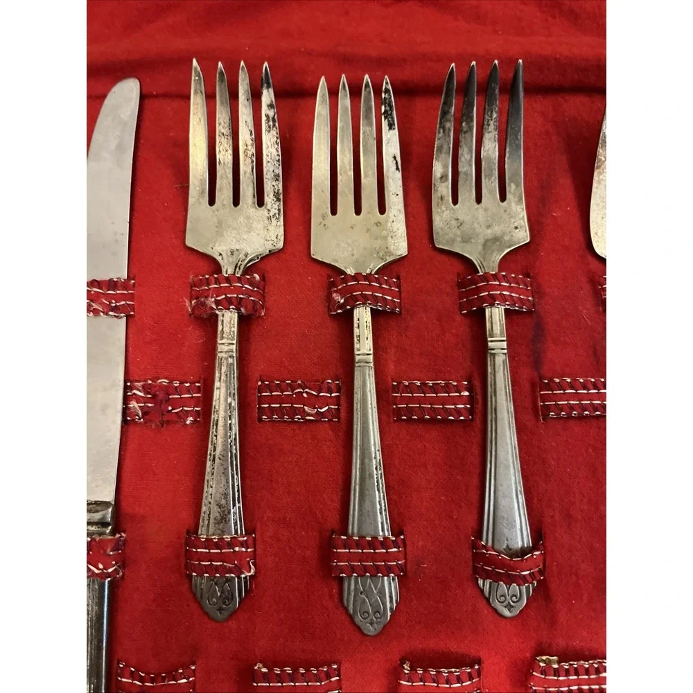 Antique Vintage Silverplate Flatware 16 Lot Oneida Rogers 1800s 1900s With Case